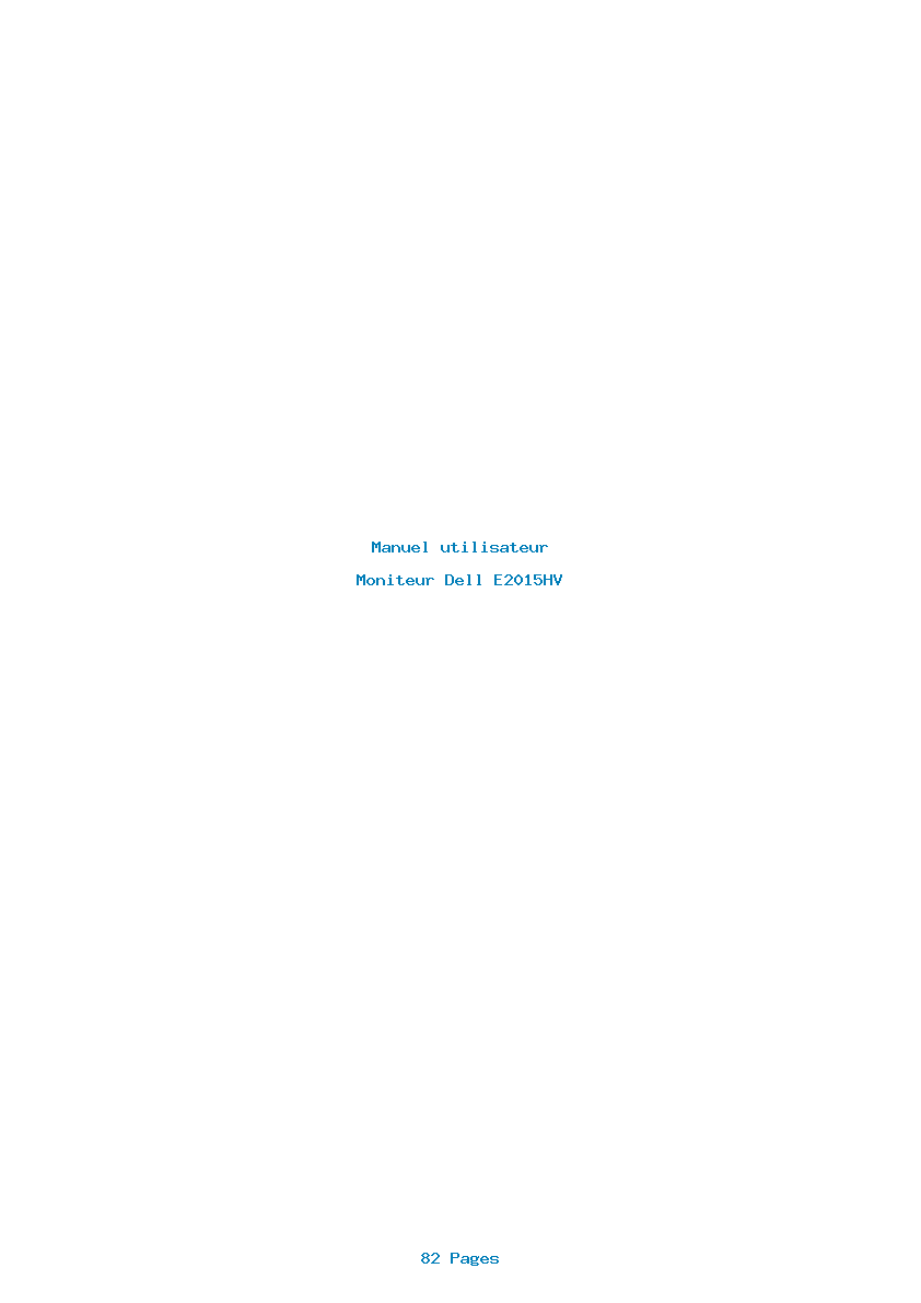 Page 1 de la notice Manuel utilisateur Dell E2015HV