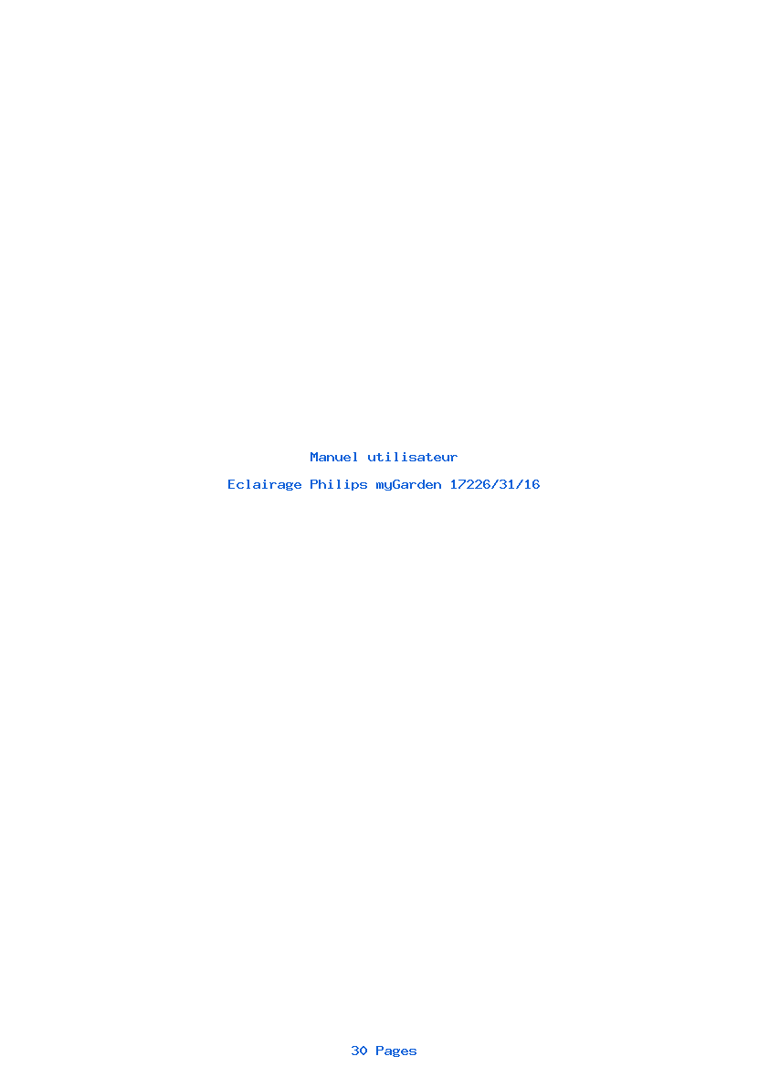 Page 1 de la notice Manuel utilisateur Philips myGarden 17226/31/16