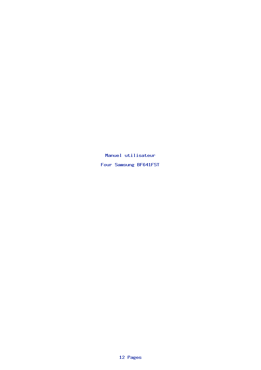 Page 1 de la notice Manuel utilisateur Samsung BF641FST