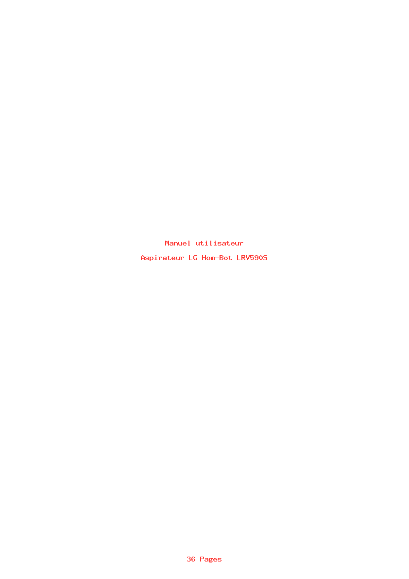 Page 1 de la notice Manuel utilisateur LG Hom-Bot LRV590S