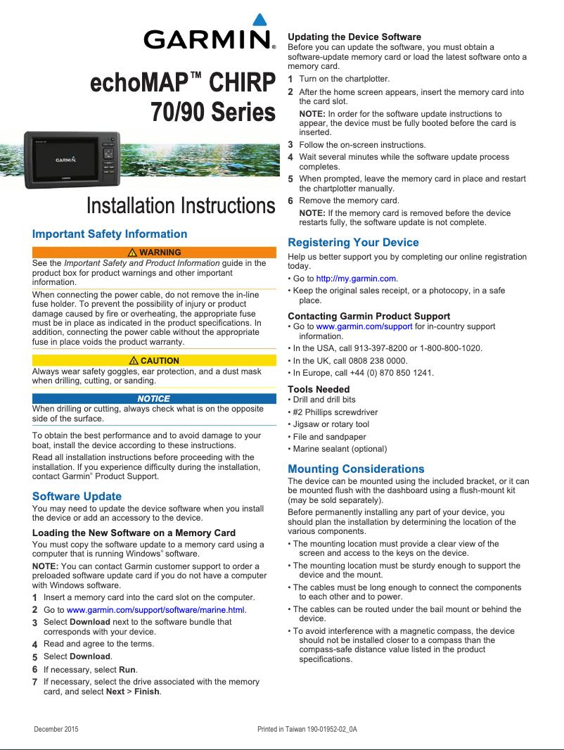 Page 1 de la notice Manuel utilisateur Garmin EchoMAP CHIRP 90