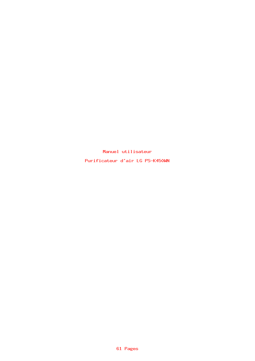 Page 1 de la notice Manuel utilisateur LG PS-K450WN