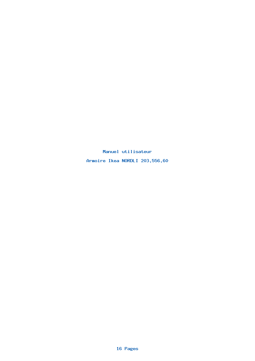 Page 1 de la notice Manuel utilisateur Ikea NORDLI 203.556.60