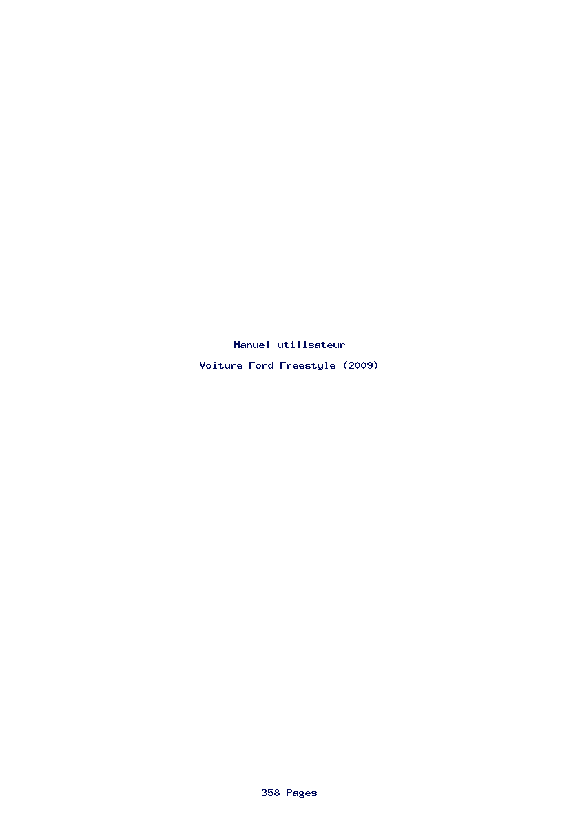 Page 1 de la notice Manuel utilisateur Ford Freestyle (2009)