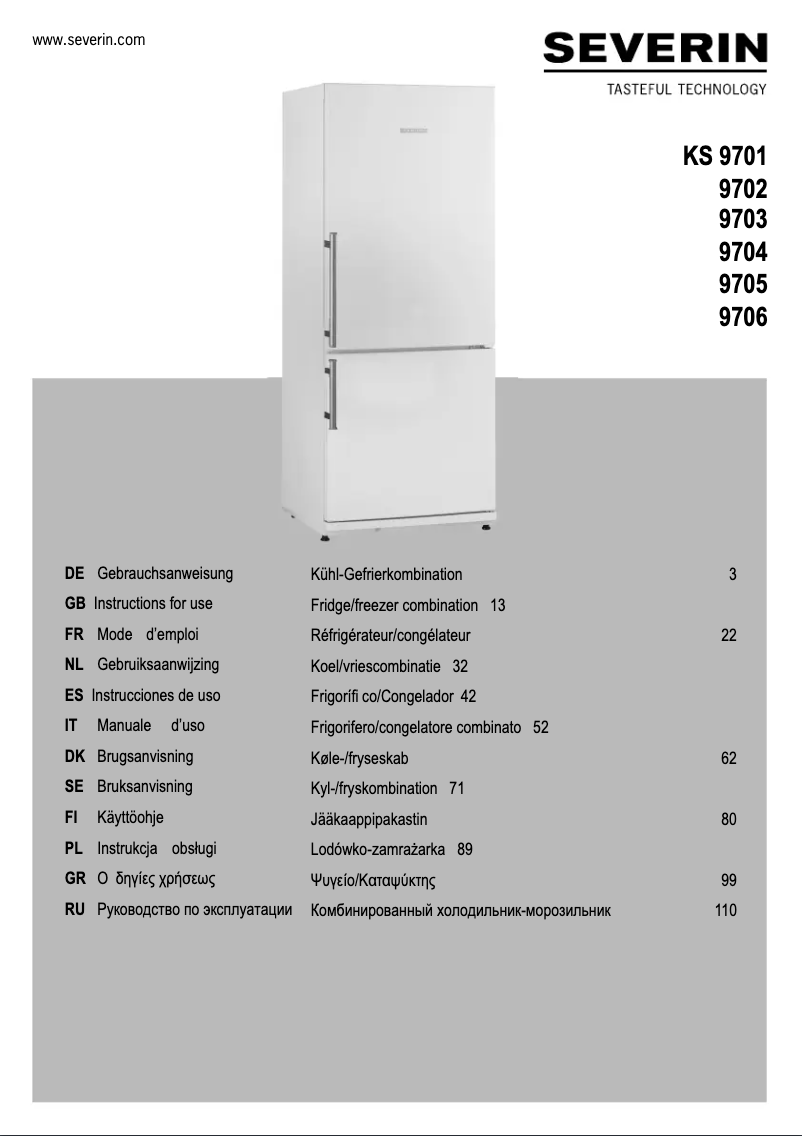 Page 1 de la notice Manuel utilisateur Severin KS 9702
