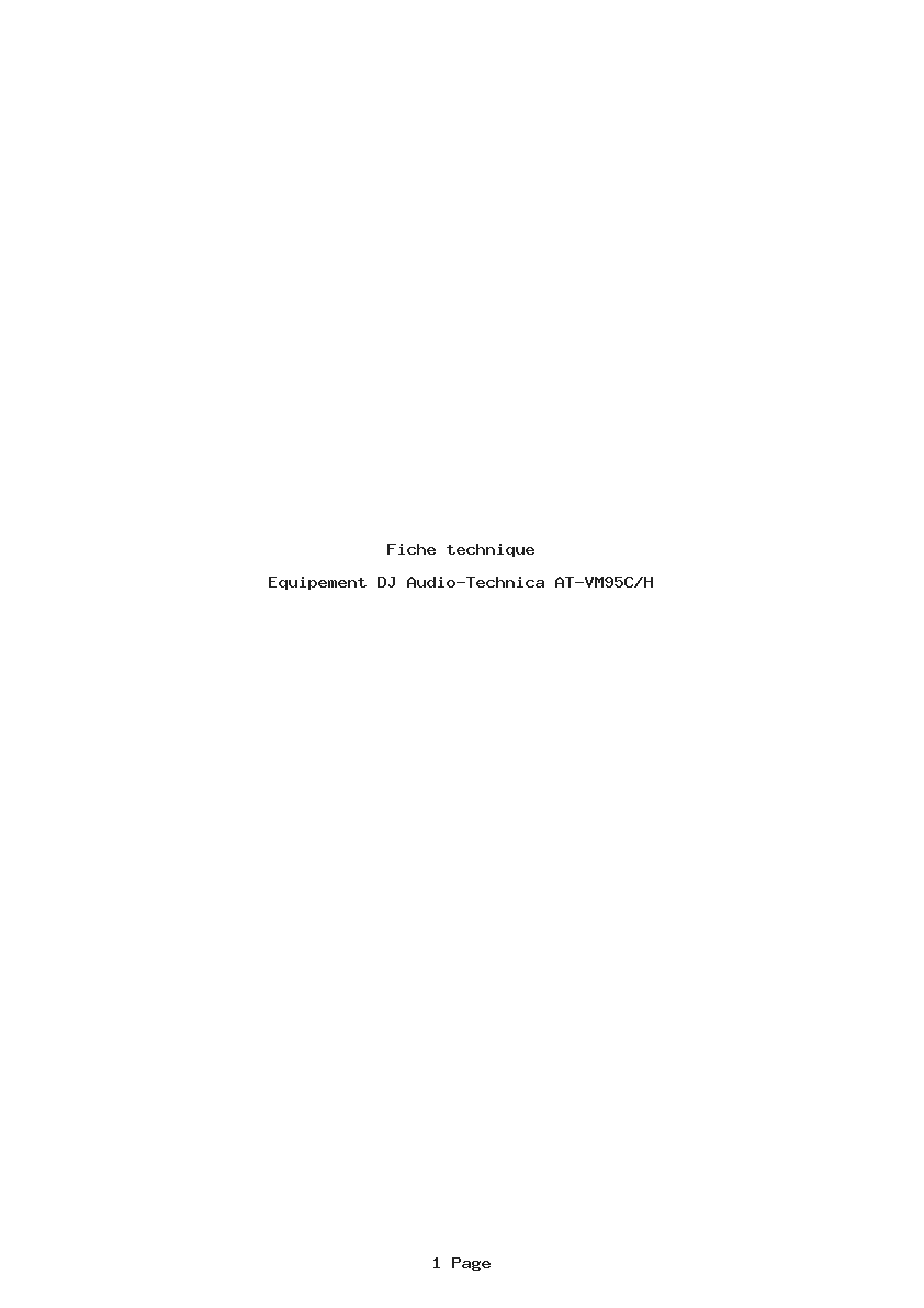 Image de la première page du manuel de l'appareil AT-VM95C/H