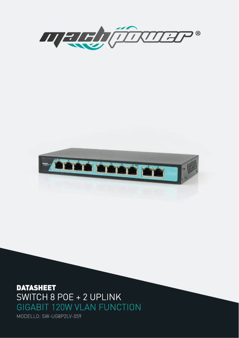 Página 1 del manual Ficha técnica Mach Power SW-UG8P2LV-059