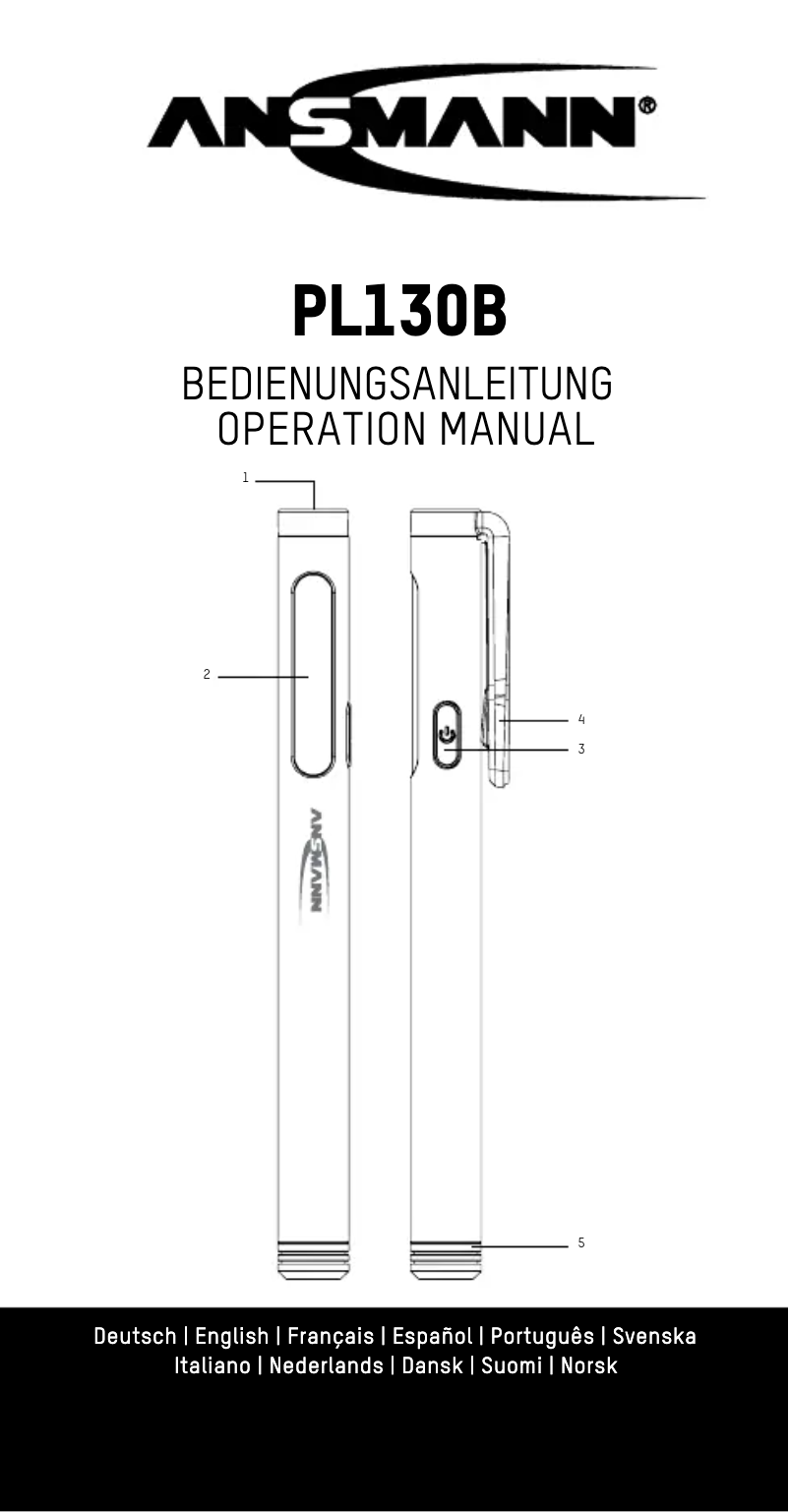Page 1 de la notice Manuel utilisateur Ansmann PL130B