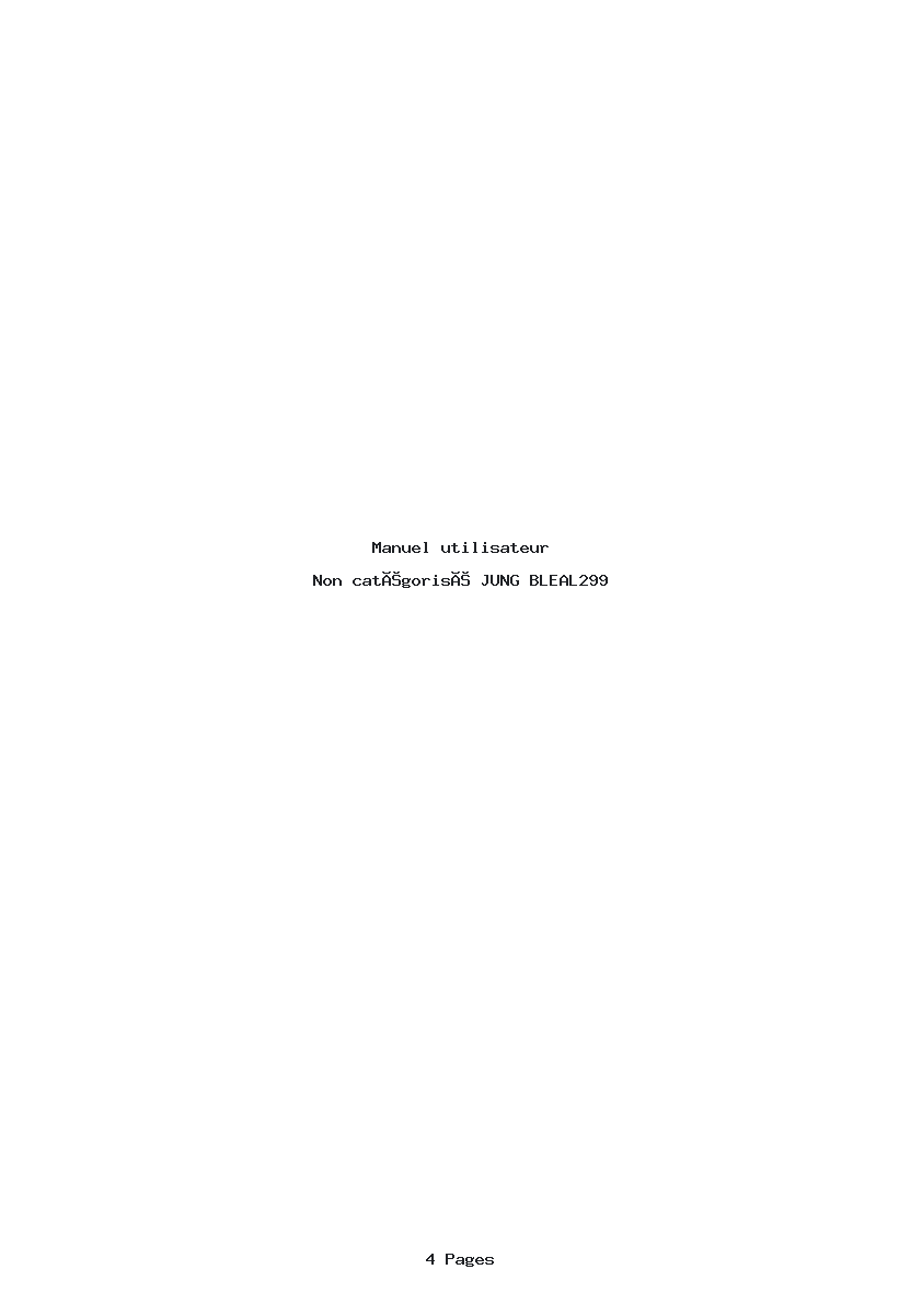 Page 1 de la notice Manuel utilisateur JUNG BLEAL299