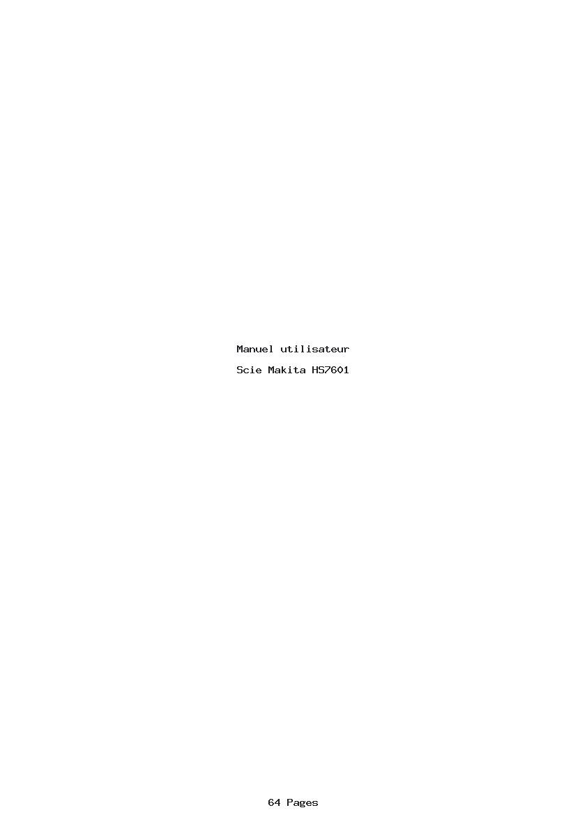Page 1 de la notice Manuel utilisateur Makita HS7601