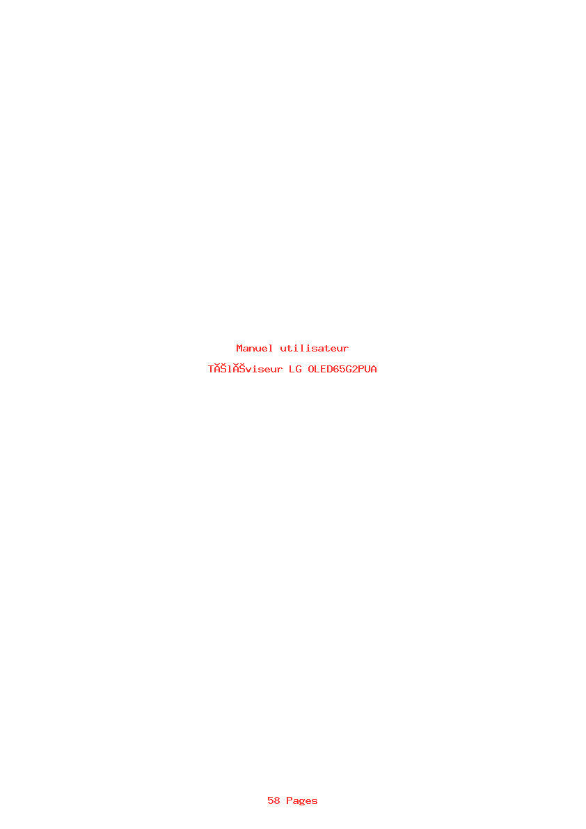 Page 1 de la notice Manuel utilisateur LG OLED65G2PUA