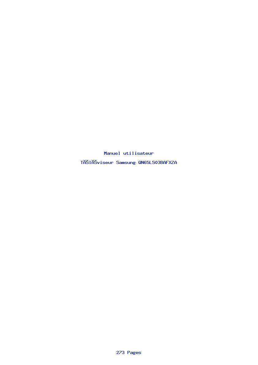 Page 1 de la notice Manuel utilisateur Samsung QN65LS03BAFXZA