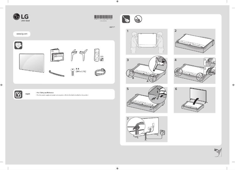 Page 1 de la notice Manuel utilisateur LG 49UM7100PPA