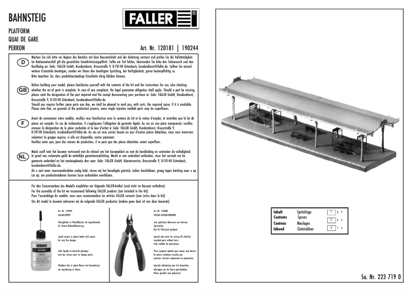 Page 1 de la notice Manuel utilisateur Faller 120181