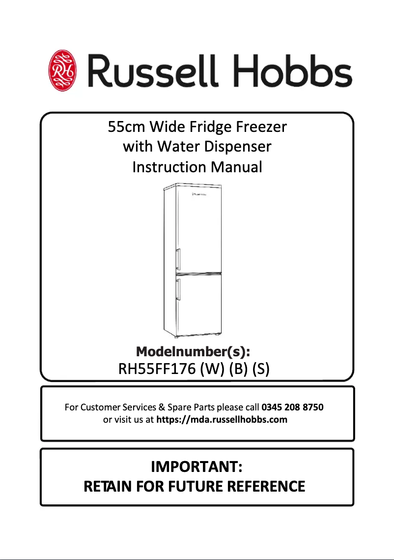 Page 1 of the manual User Manual Russell Hobbs RH55FF176W