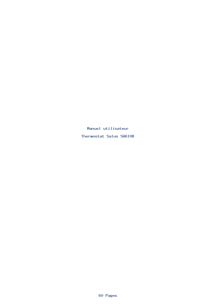 Page 1 de la notice Manuel utilisateur Salus SQ610B