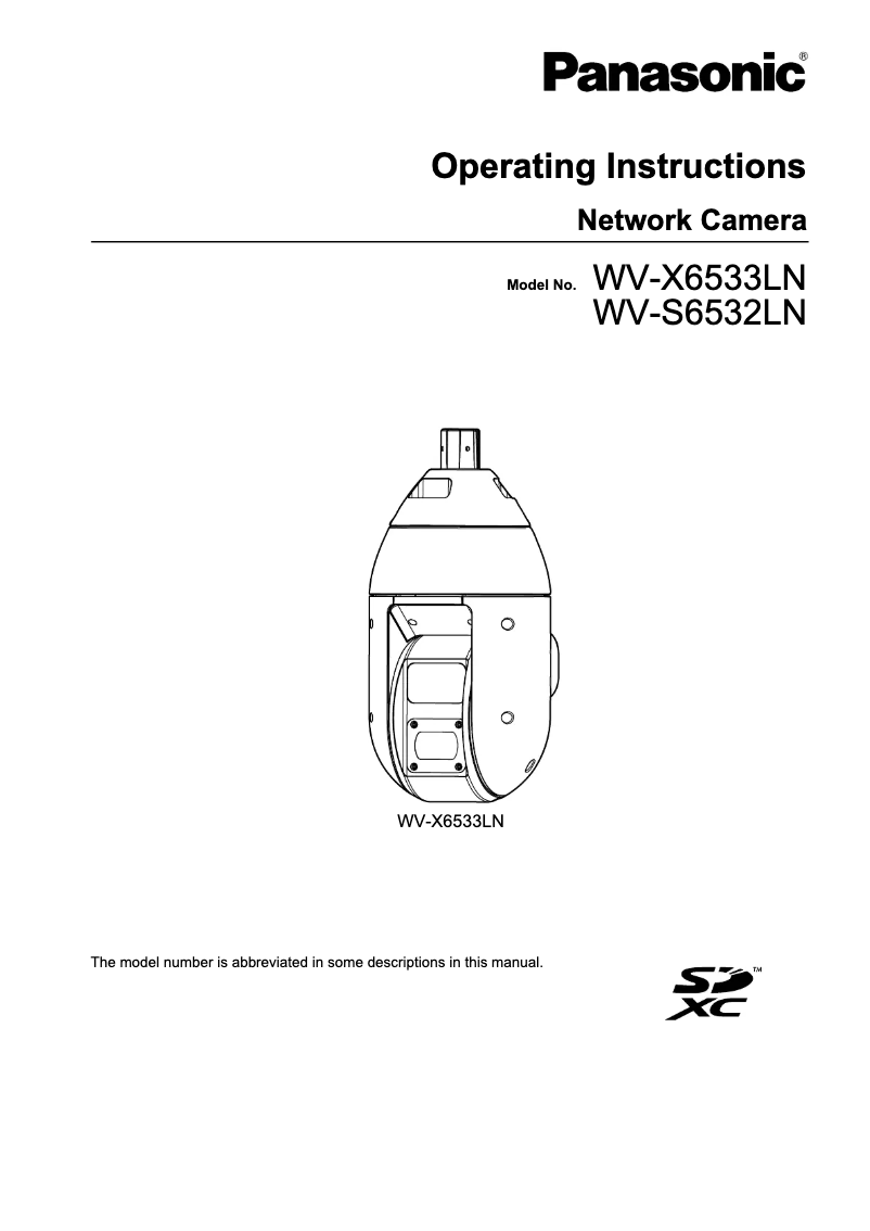 Page 1 de la notice Manuel utilisateur Panasonic WV-S6532LN