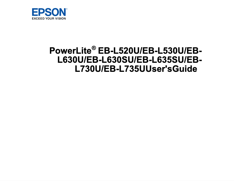 Page 1 de la notice Manuel utilisateur Epson PowerLite EB-L630U