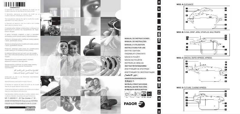 Page 1 de la notice Manuel utilisateur Fagor Innova