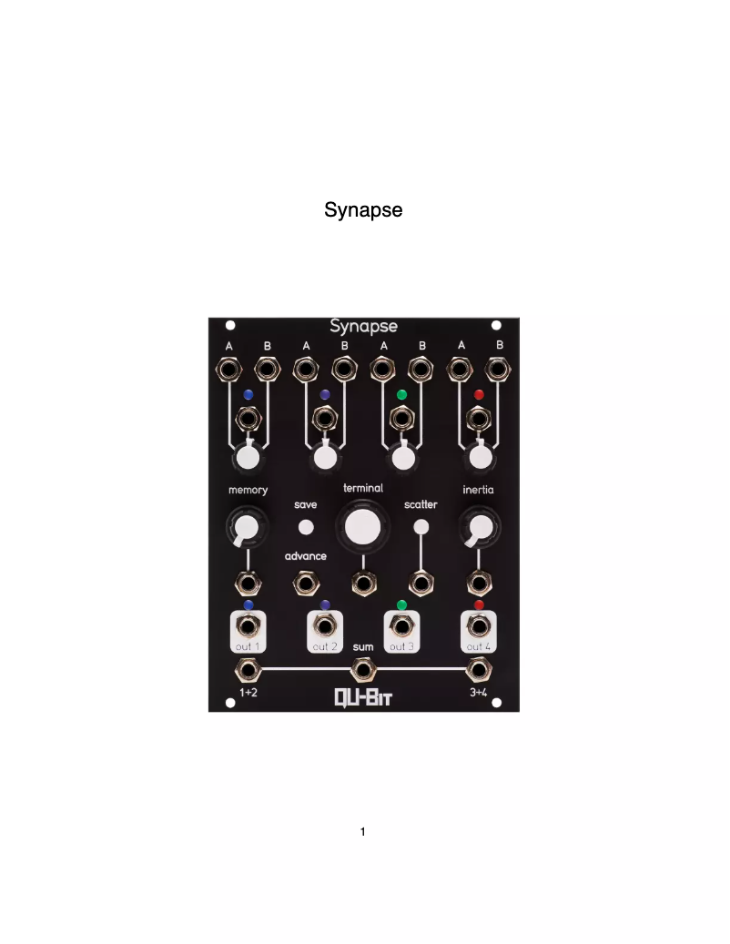 Page 1 of the manual User Manual Qu-Bit Synapse