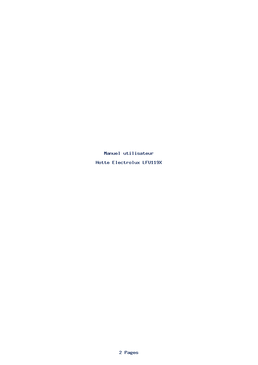 Page 1 de la notice Manuel utilisateur Electrolux LFU119X
