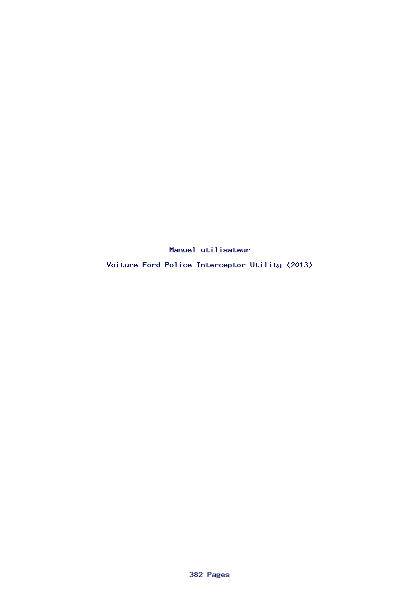 Page 1 de la notice Manuel utilisateur Ford Police Interceptor Utility (2013)