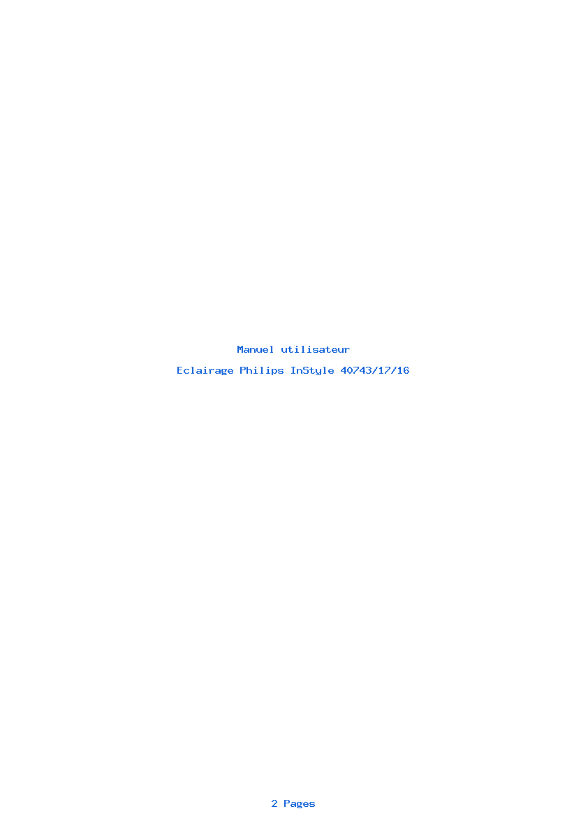 Page 1 de la notice Manuel utilisateur Philips InStyle 40743/17/16