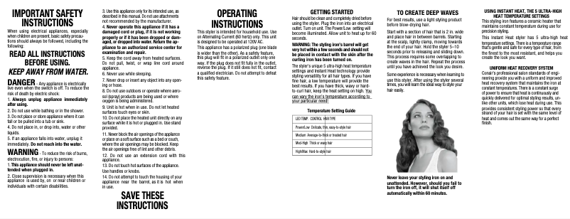 Page 1 de la notice Manuel utilisateur Conair CD400R