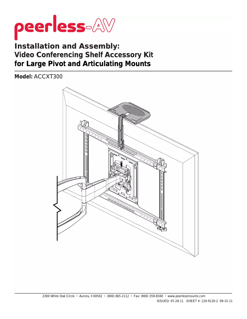 Page 1 de la notice Manuel utilisateur Peerless-AV ACCXT300