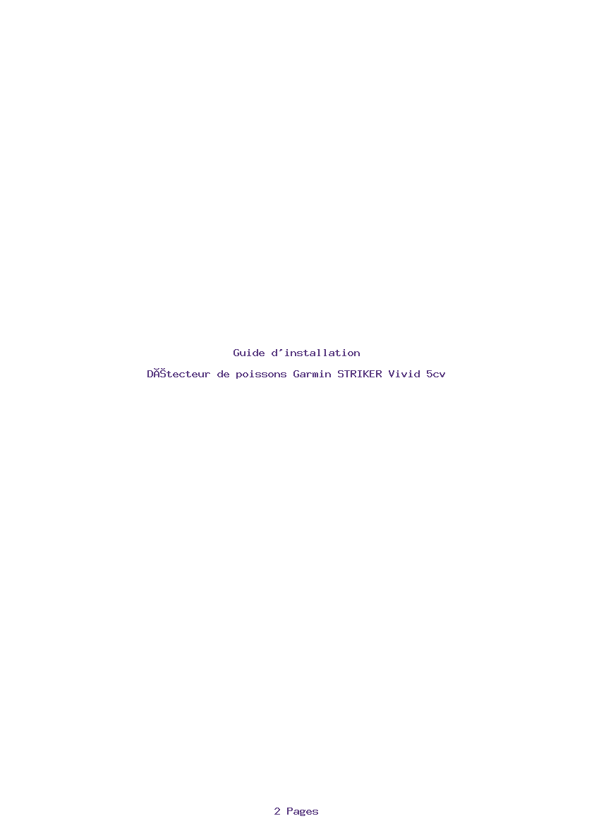 Page 1 de la notice Guide d'installation Garmin STRIKER Vivid 5cv