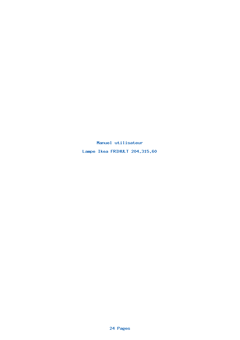 Page 1 de la notice Manuel utilisateur Ikea FRIHULT 204.315.60