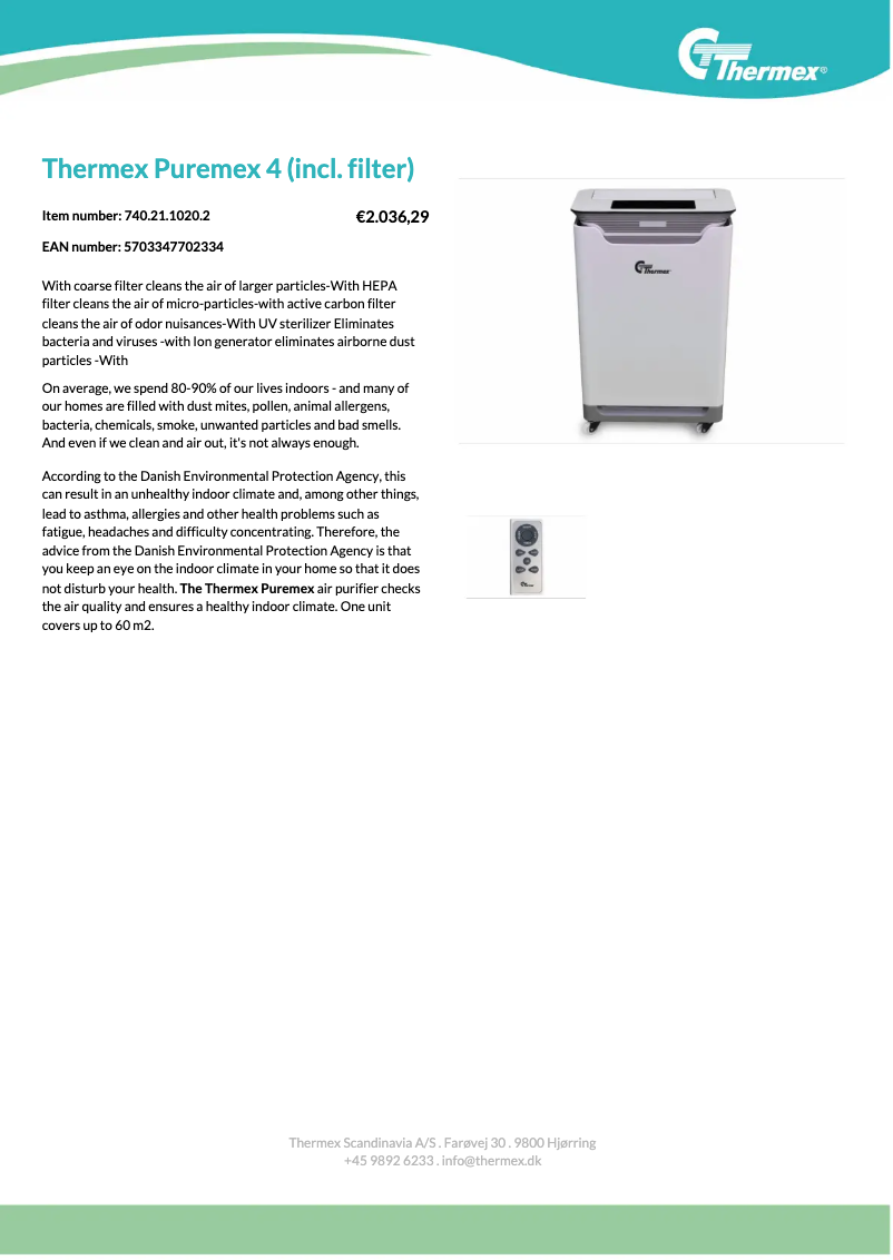 Página 1 del manual Manual de usuario Thermex Puremex 4