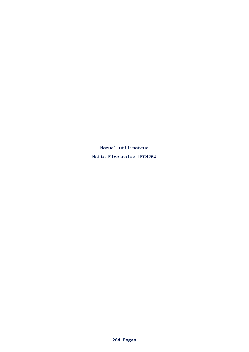 Page 1 de la notice Manuel utilisateur Electrolux LFG426W