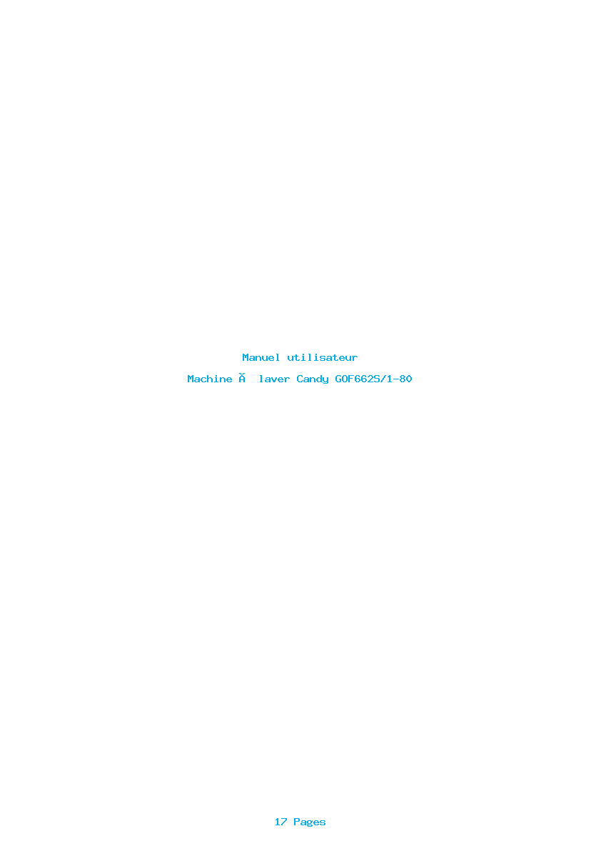 Page 1 de la notice Manuel utilisateur Candy GOF662S/1-80
