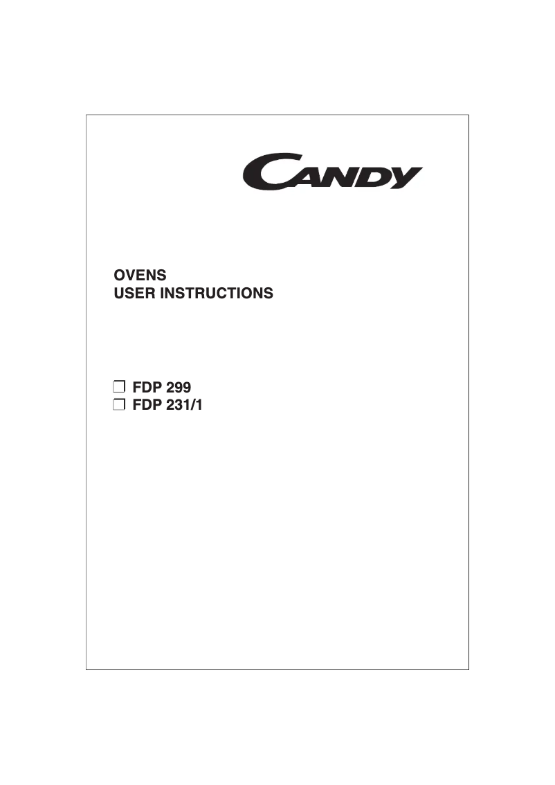 Página 1 del manual Manual de usuario Candy FO FDP 299 N
