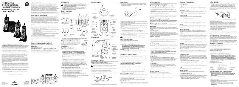 Imagen de la primera página del manual del dispositivo 27851