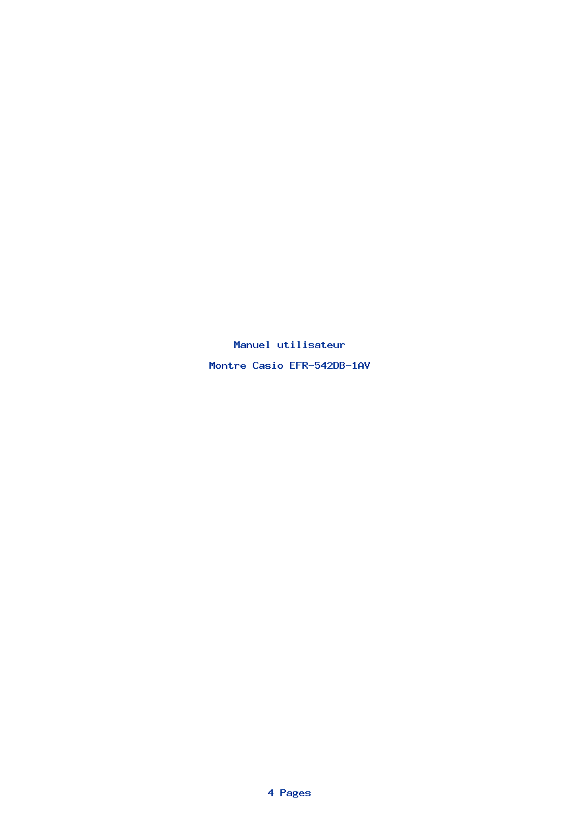 Page 1 de la notice Manuel utilisateur Casio EFR-542DB-1AV