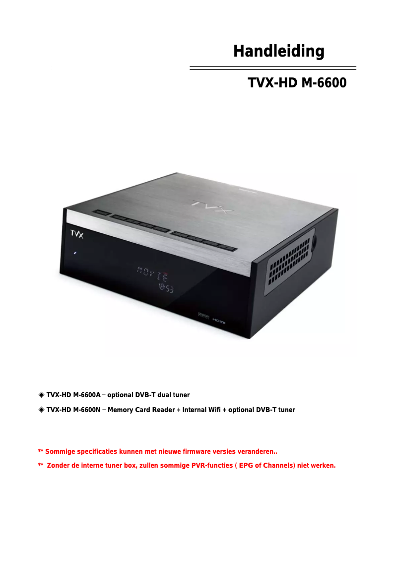 Página 1 del manual Manual de usuario TViX HD M-6600