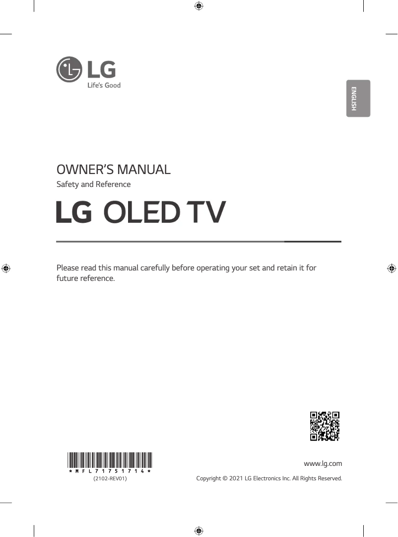 Page 1 de la notice Manuel utilisateur LG OLED65A1PVA
