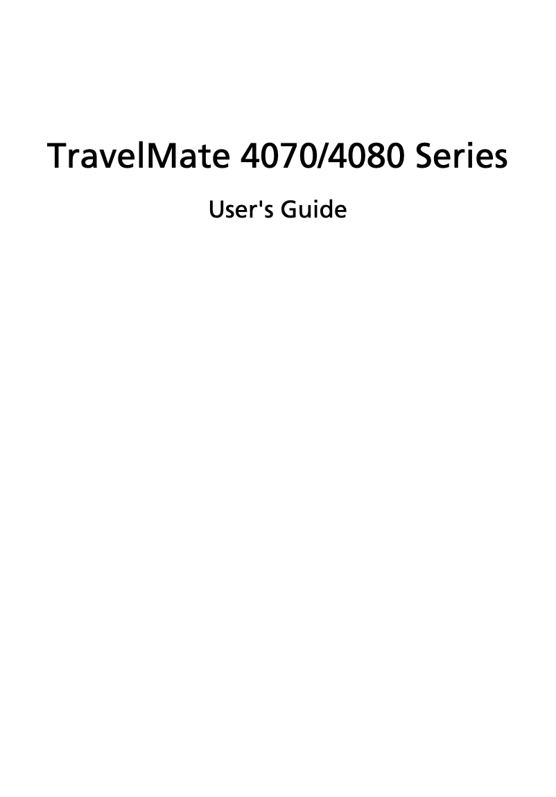 Page 1 de la notice Manuel utilisateur Acer TravelMate 4080