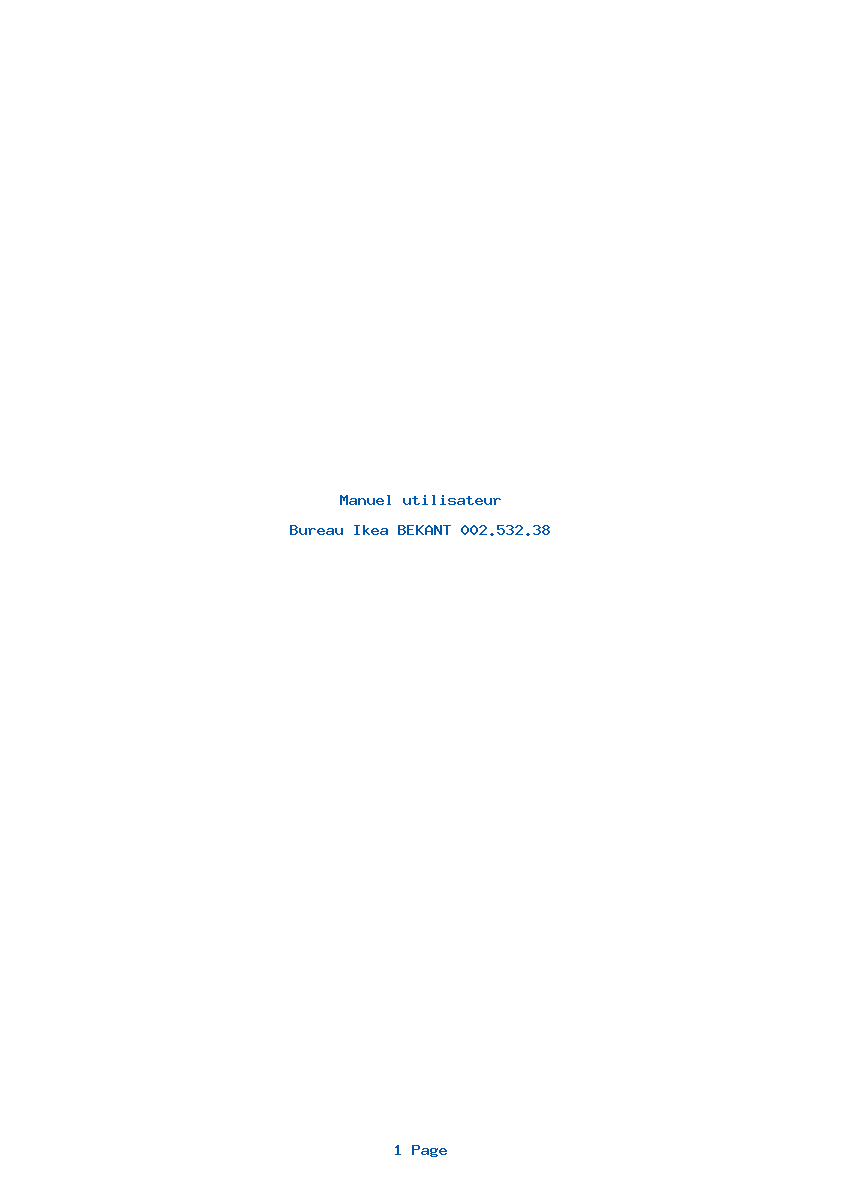 Page 1 de la notice Manuel utilisateur Ikea BEKANT 002.532.38