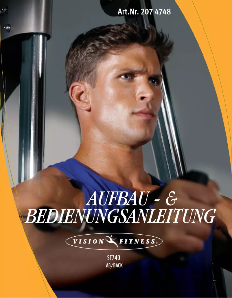 Page 1 de la notice Manuel utilisateur Vision Fitness ST 740