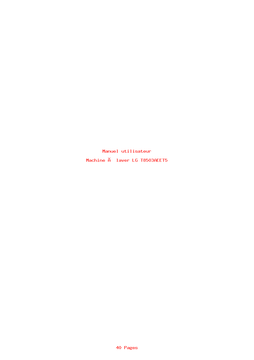 Image de la première page du manuel de l'appareil T8503AEET5