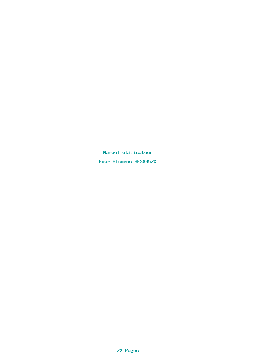 Page 1 de la notice Manuel utilisateur Siemens HE384570