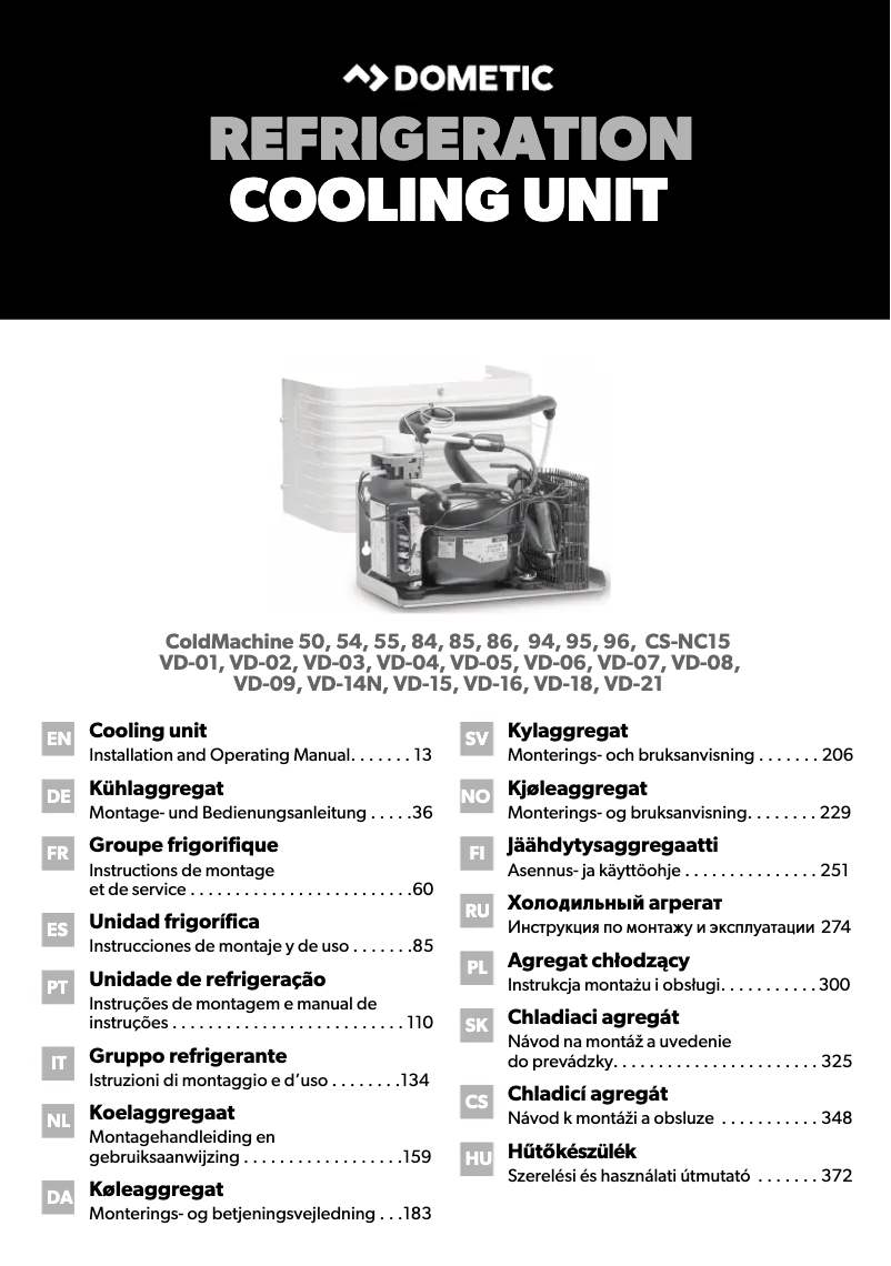 Page 1 de la notice Manuel utilisateur Dometic ColdMachine VD-02