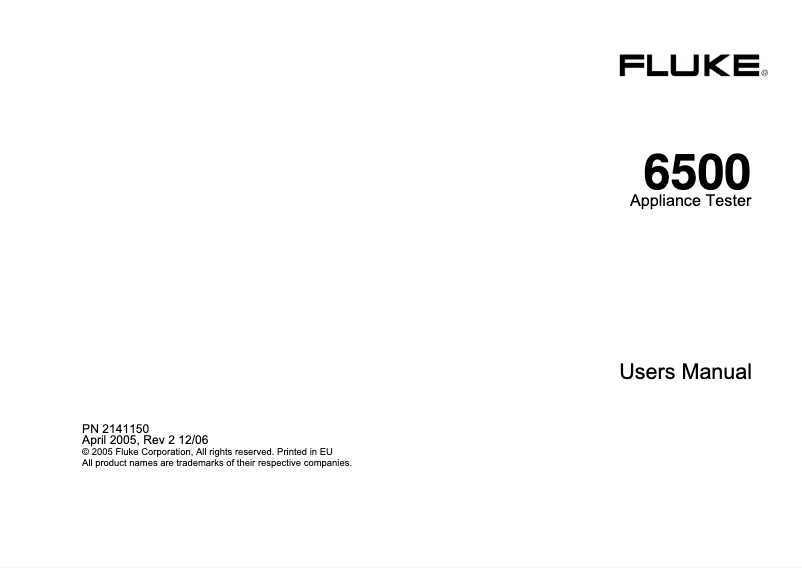 Página 1 del manual Manual de usuario Fluke 6000