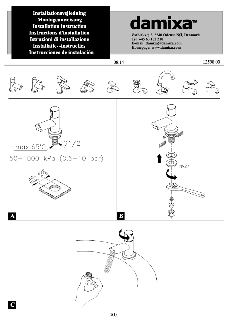 Page 1 of the manual User Manual Damixa 3583000