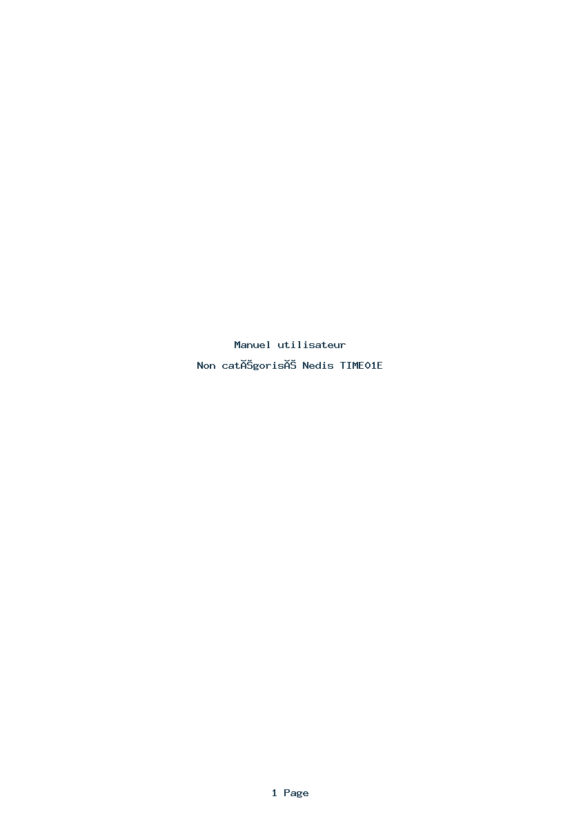 Page 1 de la notice Manuel utilisateur Nedis TIME01E