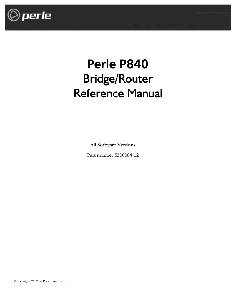 Page n°1 - Manuel utilisateur Perle P843