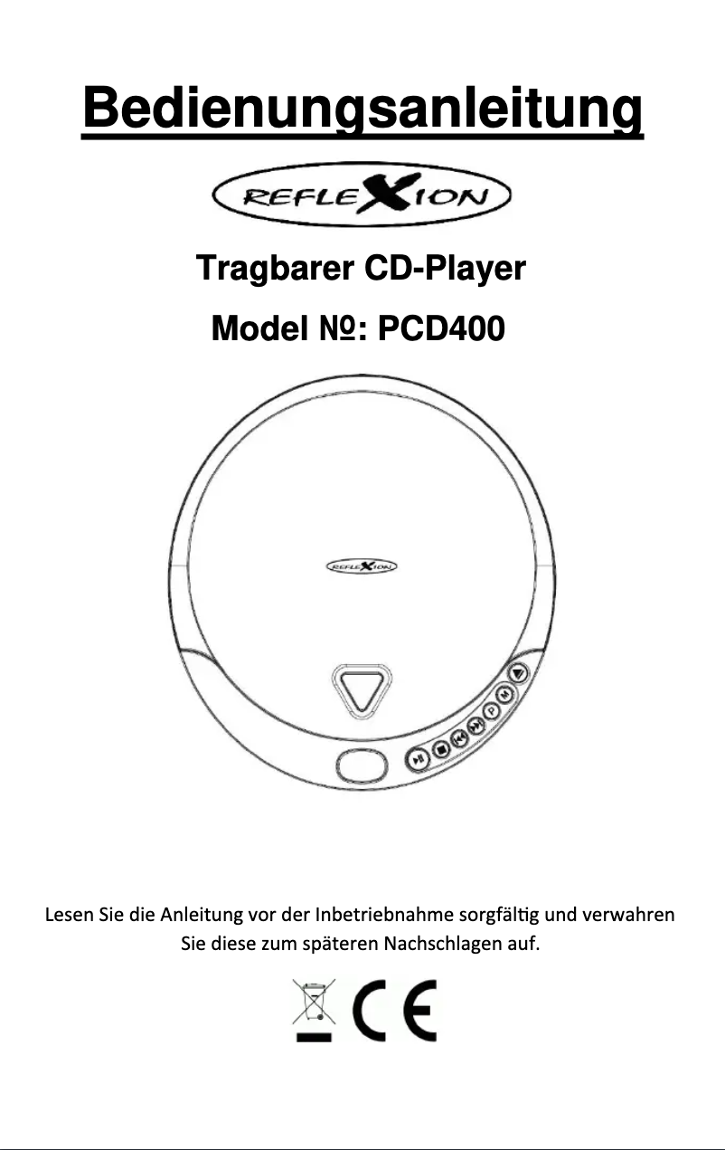 Page 1 de la notice Manuel utilisateur Reflexion PCD400